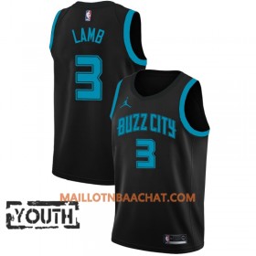 Maillot NBA Charlotte Hornets Jeremy Lamb 3 2018-19 Jordan Brand City Edition Noir Swingman - Enfant